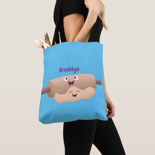 Schuif- en deegbankbakkerij voor cartoon tote bag (Dichtbij)