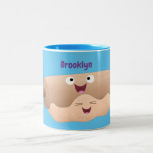 Schuif- en deegbankbakkerij voor cartoon tweekleurige koffiemok