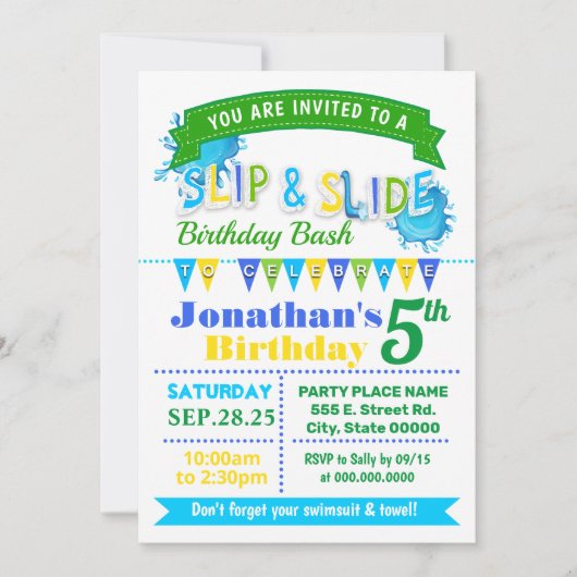 Schuif- en glijfeigag met blauwe groene partij kaart (Voorkant)