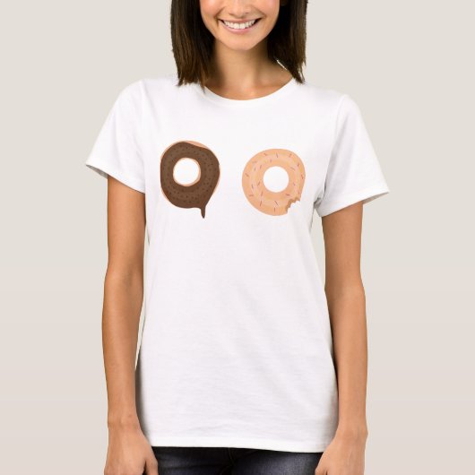 Schuif en grappige twee donuts donuts maken t-shir t-shirt (Voorkant)