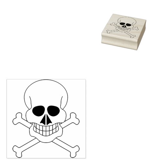 Schuif en kruisbeenderen 4 kunststempel rubberstempel (Gestempeld)