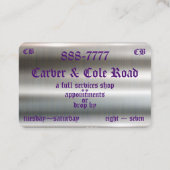 Schuif- en kruisschaar op de Sjabloon van zilverst Visitekaartje (Achterkant)