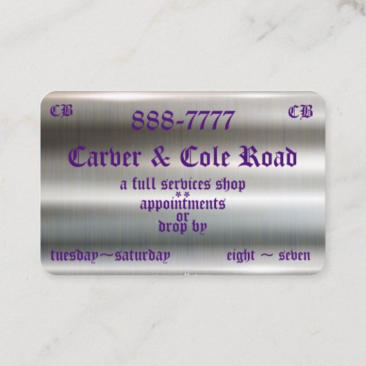 Schuif- en kruisschaar op de Sjabloon van zilverst Visitekaartje (Achterkant)