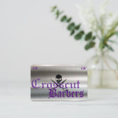 Schuif- en kruisschaar op de Sjabloon van zilverst Visitekaartje (Staand voorkant)