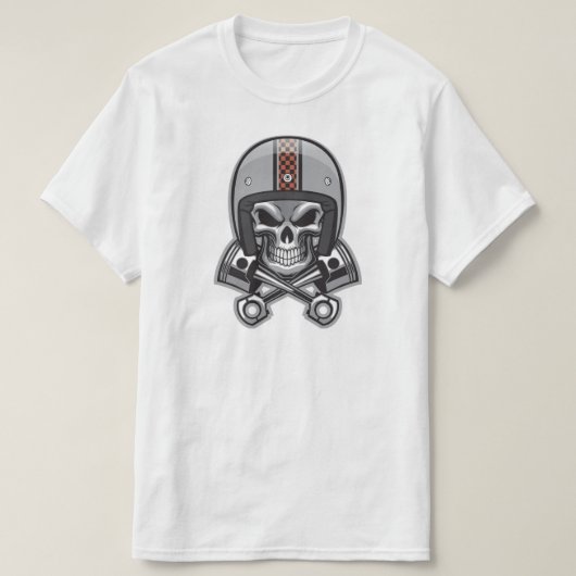 Schuif en kruiste zuiger t-shirt (Design voorkant)