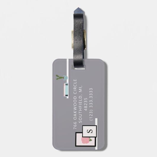 Schuif- en meisleurdemoed voor thuisontwerp bagagelabel (Achterkant verticaal)