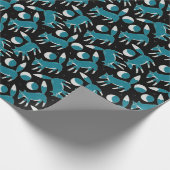 Schuif- en moonpatroon in blauw en wit cadeaupapier (Hoek)