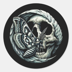 Schuif en Moth Ronde Sticker