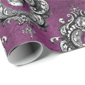 Schuif en Paarse Gothic Cadeaupapier (Rol Hoek)