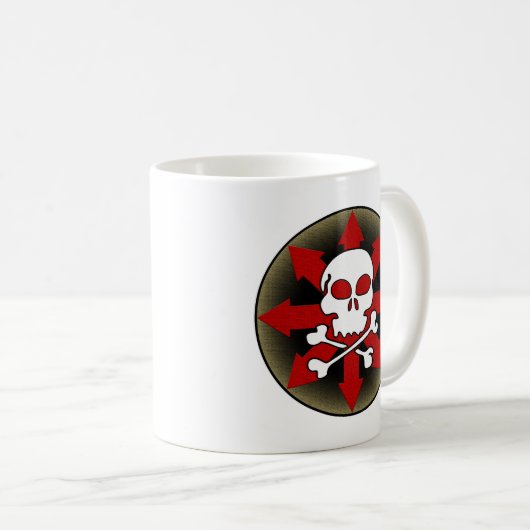 Schuif en pijlen koffiemok (Voorkant rechts)