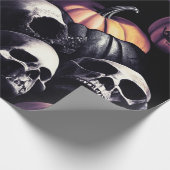 Schuif- en pompoenen, halloween-thema, donkere kle cadeaupapier (Hoek)