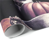 Schuif- en pompoenen, halloween-thema, donkere kle cadeaupapier (Rol Hoek)