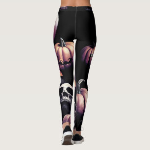 Schuif- en pompoenen, halloween-thema, donkere kle leggings