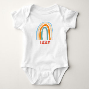 Schuif- en regenboogtekenpak met naam romper