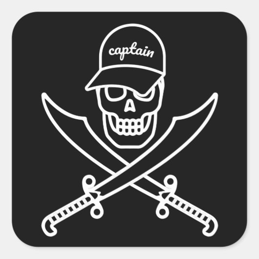Schuif en zwaarden vierkante sticker (Voorkant)