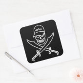 Schuif en zwaarden vierkante sticker (Envelop)