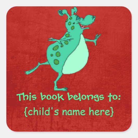 Schuif groene alimen - boek behoort tot vierkante sticker (Voorkant)