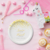 Schuif het geelgrijze huwelijk in cascade papieren bordje (Feest)