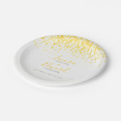 Schuif het geelgrijze huwelijk in cascade papieren bordje (Gekanteld)