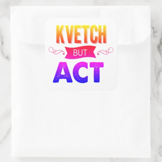 Schuif het hiermee vierkante sticker (Tas)