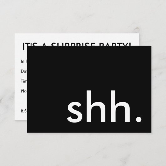 Schuif. Het is een verrassingsfeest! Kaart (Voorkant / Achterkant)