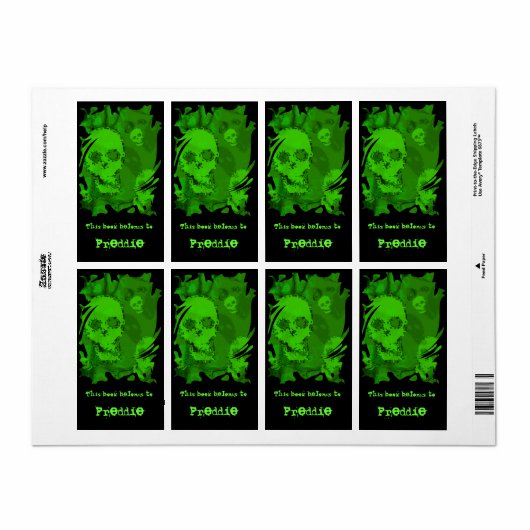 Schuif het label van de schedel Specters (Full Sheet)