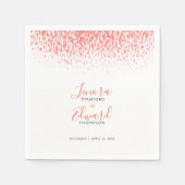 Schuif het levende koraalgrijze huwelijk in cascad servet (Voorkant)