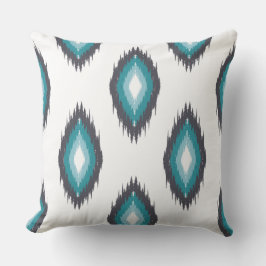 Schuif het patroon blauw en wit Ikat naadloos Blau Kussen