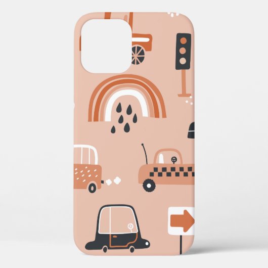 Schuif het patroon naadloos met de speelgoed auto' Case-Mate iPhone case (Achterkant)