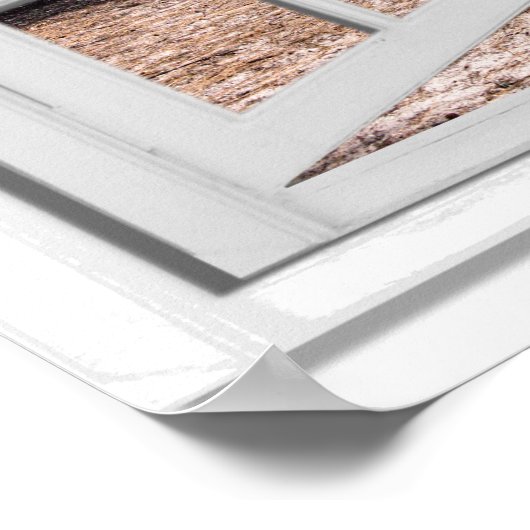 Schuif het raam met palmbomen op het Uitzicht van  Poster (Hoek)