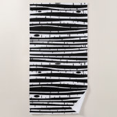 Schuif het zwarte witte boompatroon met het muisbl strandlaken (Voorkant)