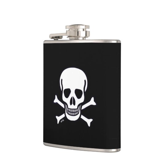 Schuif in Botten Kolf met zwarte omhulling Heupfles (Links)