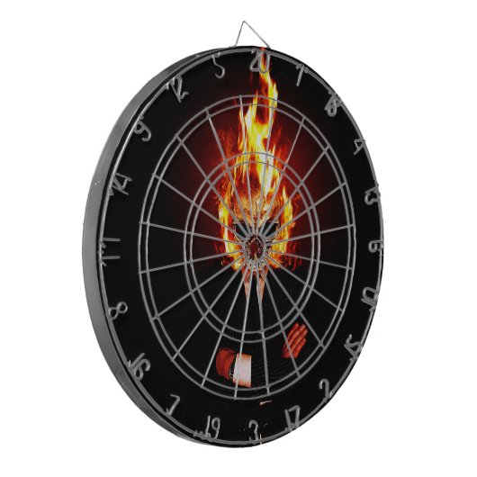 Schuif in brand dartbord (Voorkant Links)