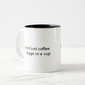 Schuif in een beker tweekleurige koffiemok (Voorkant links)