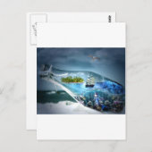 Schuif in een fles briefkaart (Voorkant / Achterkant)