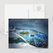 Schuif in een fles briefkaart (Voorkant / Achterkant)