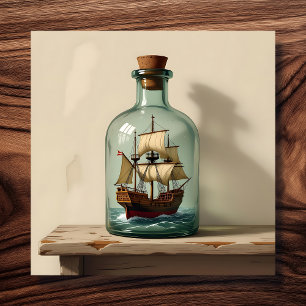 Schuif in een fles canvas afdruk