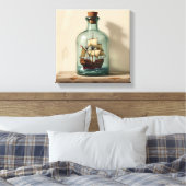 Schuif in een fles canvas afdruk (Insitu (Slaapkamer))