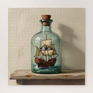Schuif in een fles legpuzzel