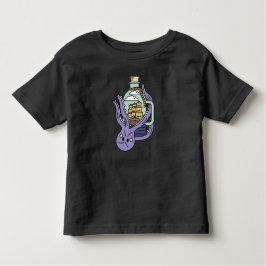 Schuif in een fles met octopus kinder shirts