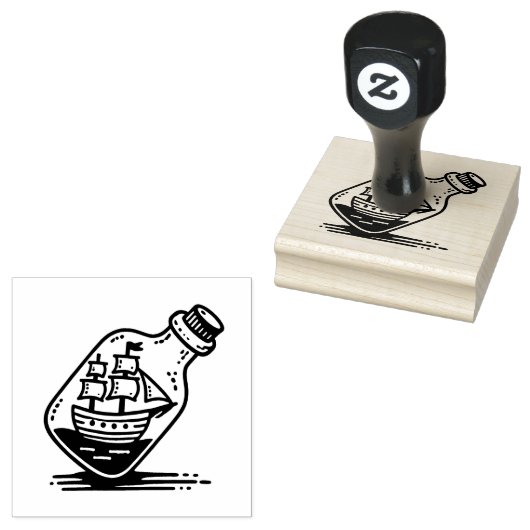 Schuif in een fles rubberstempel (Gestempeld)