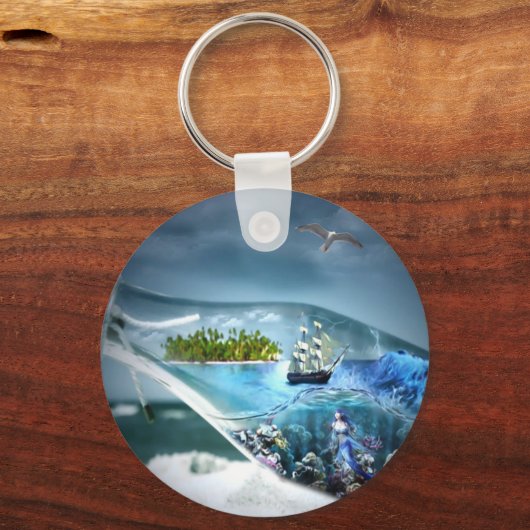 Schuif in een fles sleutelhanger (Voorkant)