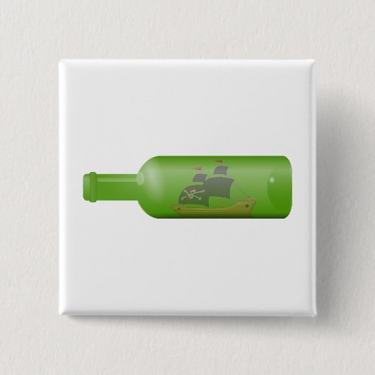 Schuif in een fles vierkante button 5,1 cm (Voorkant)