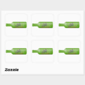 Schuif in een fles vierkante sticker (Vel)