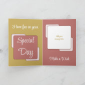 Schuif-in-law voeg naamfoto gouden roze verjaardag kaart (Binnen)