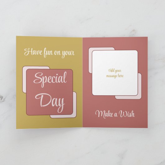 Schuif-in-law voeg naamfoto gouden roze verjaardag kaart (Binnen)