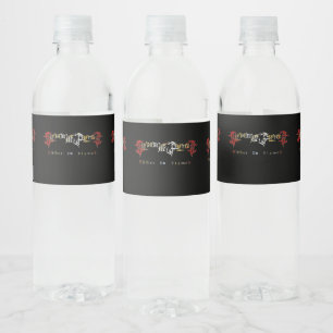 Schuif in ontvlammen waterfles etiket