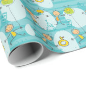 Schuif kinderen op het strandpatroon cadeaupapier (Rol Hoek)