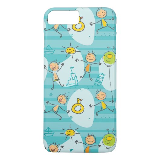 Schuif kinderen op het strandpatroon Case-Mate iPhone case (Achterkant)
