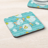 Schuif kinderen op het strandpatroon drankjes onderzetter (Linkerzijde)